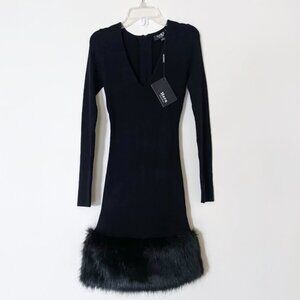 Elegant dress with zipped back, V neck body-con  dress